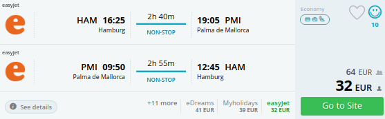 hamburg to mallorca
