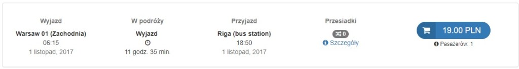 bus from warsaw to riga