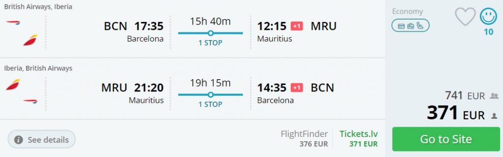 cheap flights barcelona mauritius