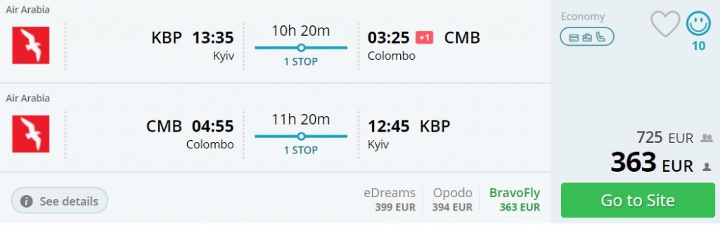 cheap flights kyiv sri lanka