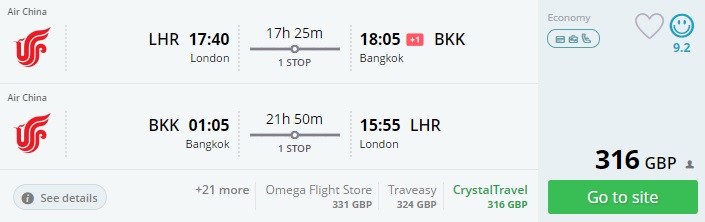 cheap flights london bangkok thailand