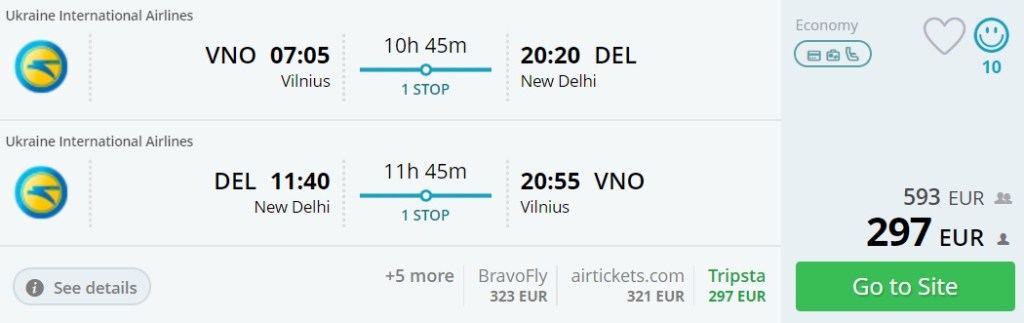cheap flights to india from lithuania