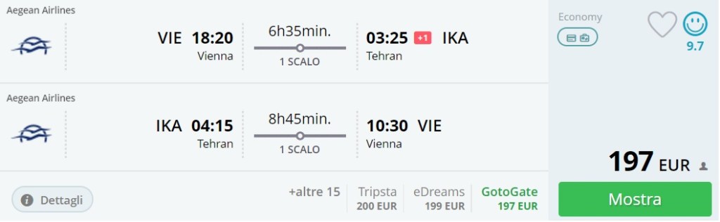 cheap flights vienna iran
