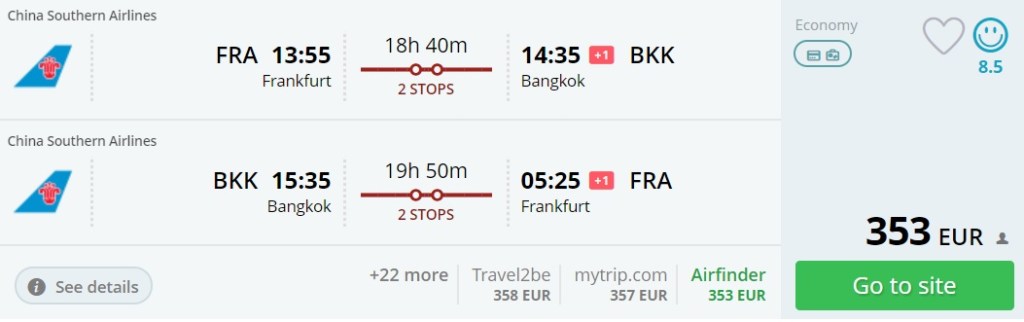 high season flights frankfurt thailand