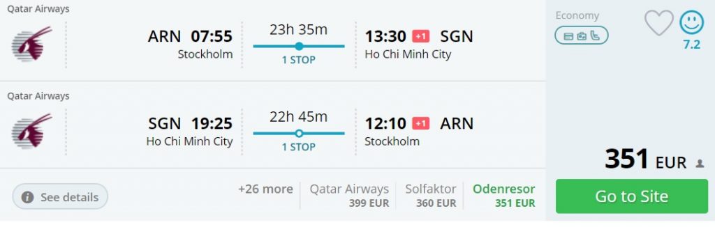 stockholm to vietnam