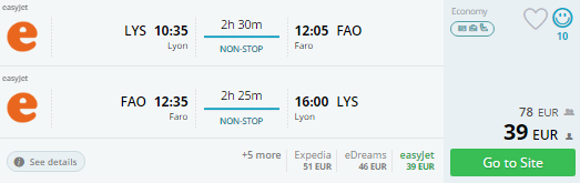 lyon to faro flights
