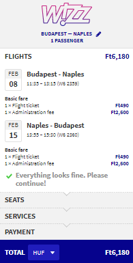 budapest to naples