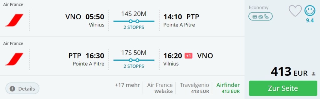 Cheap flights to GUADELOUPE from Baltic States