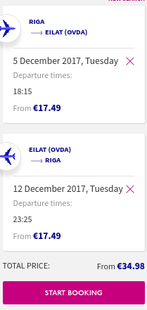 riga to eilat