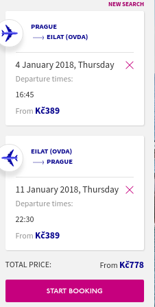 prague to eilat