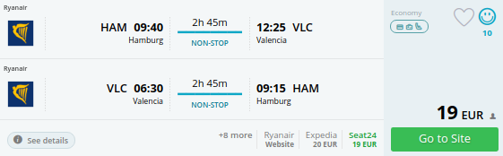 hamburg to valencia