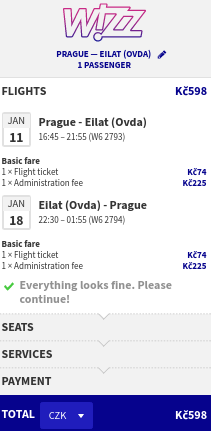 prague to eilat