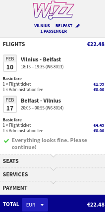 vilnius to belfast