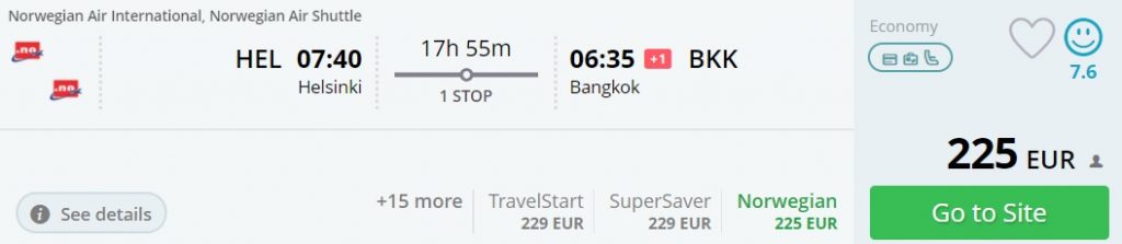 cheap flights from helsinki to bangkok
