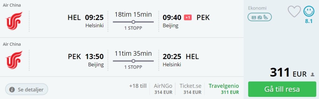 cheap flights helsinki beijing china