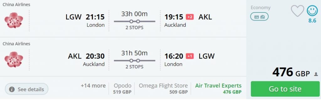 cheap flights london auckland new zealand