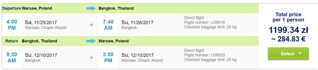 last minute flights warsaw to thailand