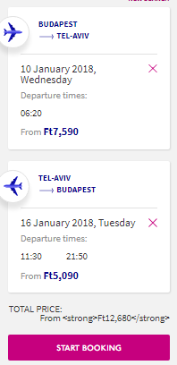 budapest to tel aviv