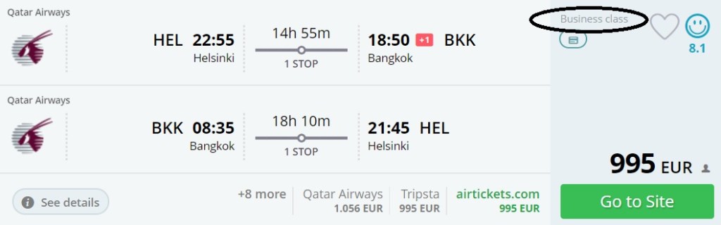 Flights from Helsinki to THAILAND