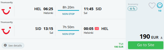 helsinki to cape verde