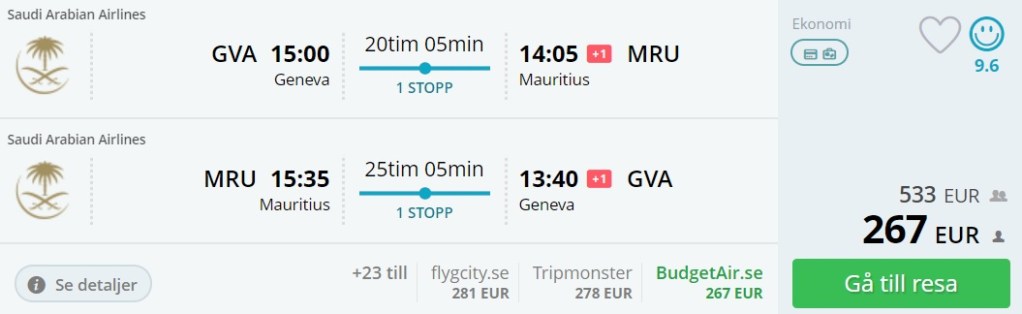 cheap flights geneva mauritius