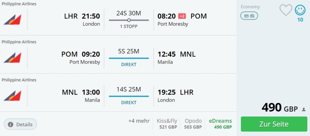 cheap flights london papua new guinea