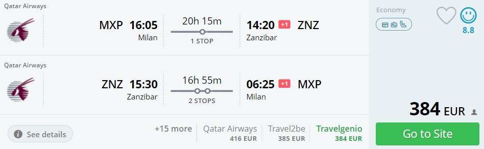 cheap flights milan zanzibar