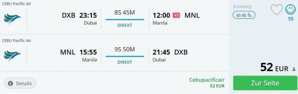 dubai to philippines