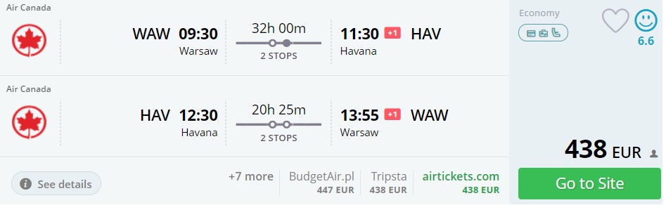 flights to cuba from warsaw