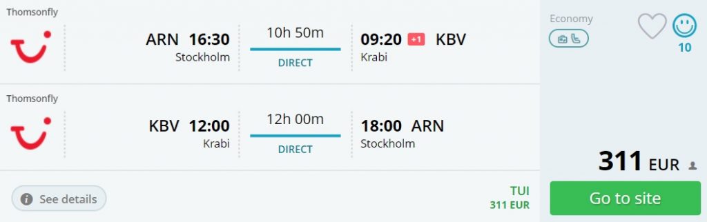 holiday package stockholm krabi thailand