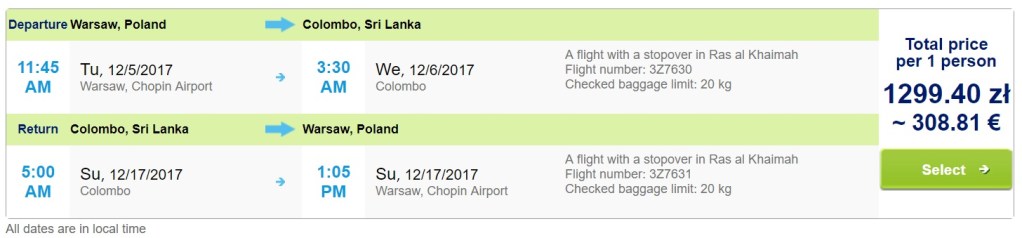holiday package to sri lanka from warsaw