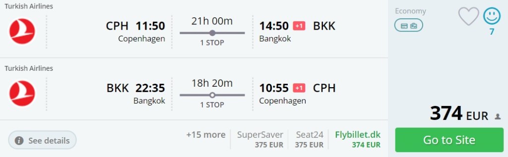 last minute flights copenhagen thailand