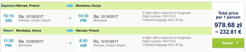 last minute flights warsaw kenya