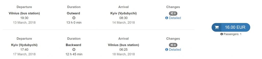 cheap bus lithuania kyiv ukraine