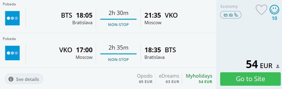 cheap flights bratislava moscow russia