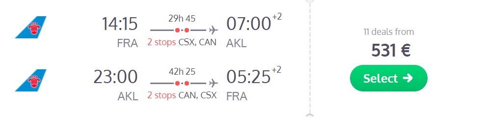 cheap flights frankfurt auckland new zealand