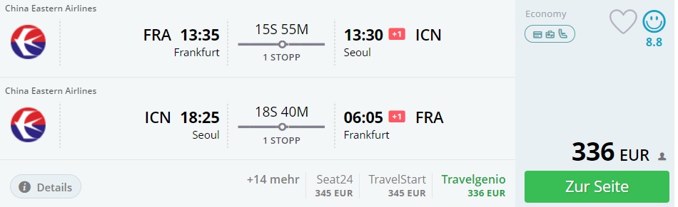 cheap flights frankfurt seoul south korea