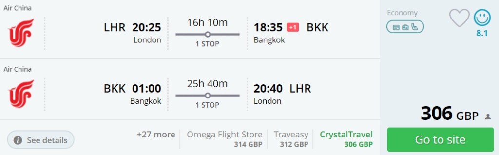 cheap flights from london bangkok thailand