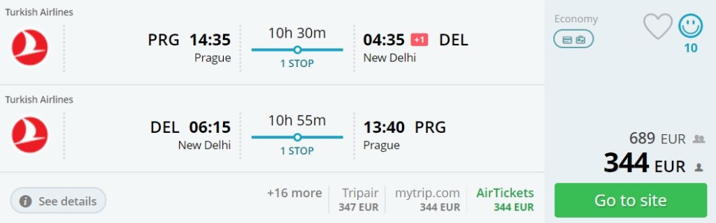 cheap flights prague india