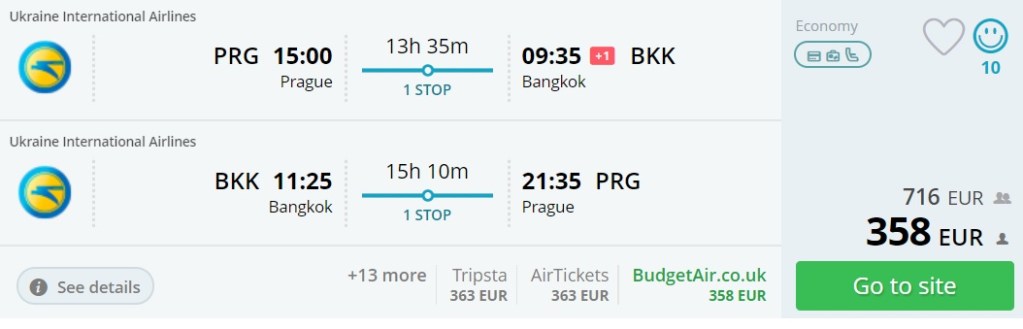 cheap flights prague thailand