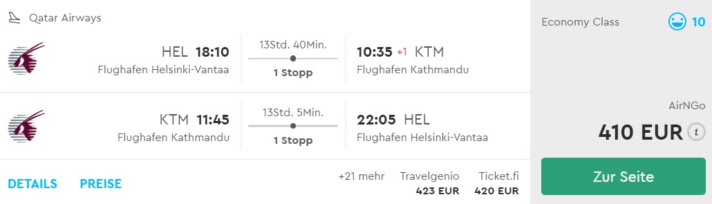 cheap flights to nepal from helsinki