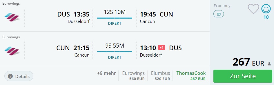 from Dusseldorf to CANCUN