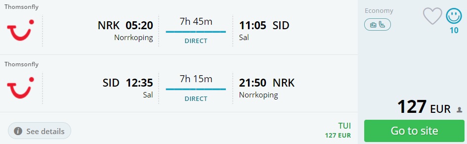 last minute flight sweden cape verde
