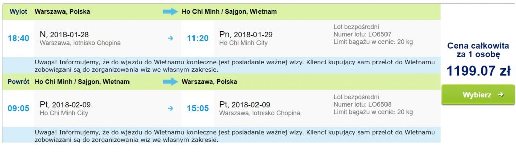 last minute warsaw vietnam