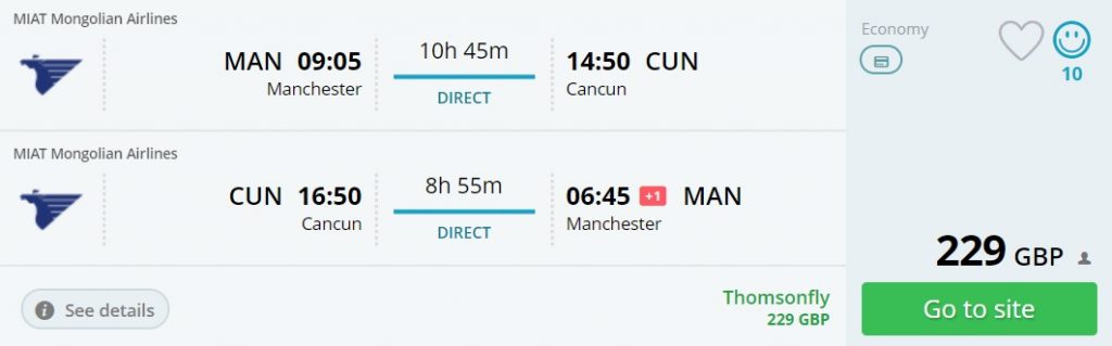 manchester to cancun