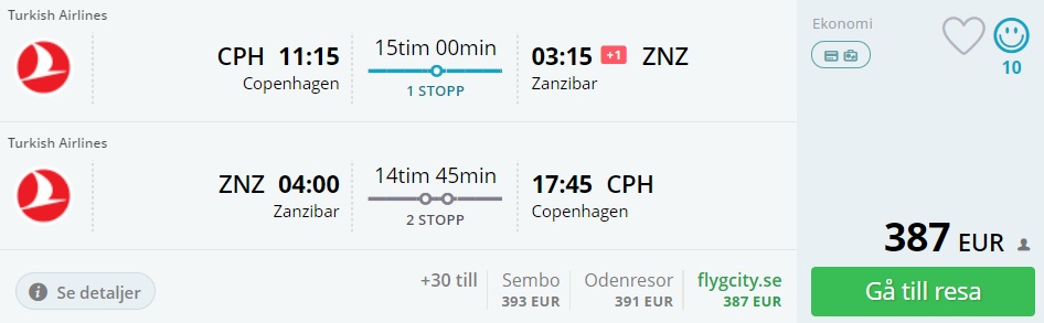 turkish airlines flights copenhagen zanzibar