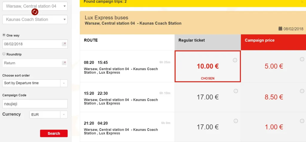 warsaw kaunas