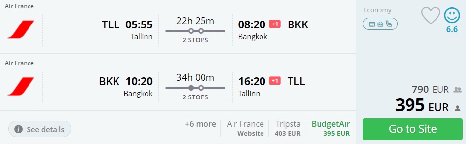 cheap flights bangkok thailand from baltics