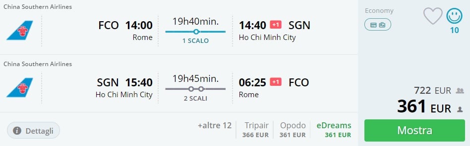 cheap flights rome ho chi minh city