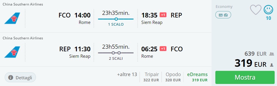 cheap flights rome siem reap